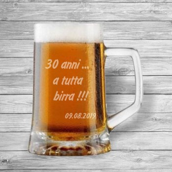 Motivo Original-Exklusive 0,3l Boccale di birra Personalizzato con incisione di un nome e anno Boccale di birra Buon compleanno con 